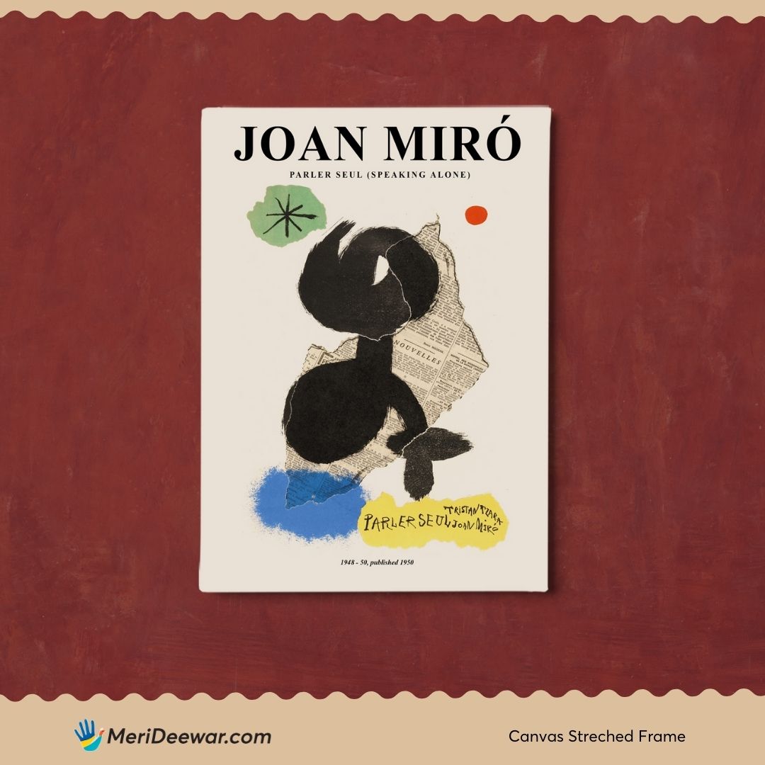 Joan Miro Parler Seul Poster 3 : 4 Vertical New Premium Wall Art Canvas by MeriDeewar