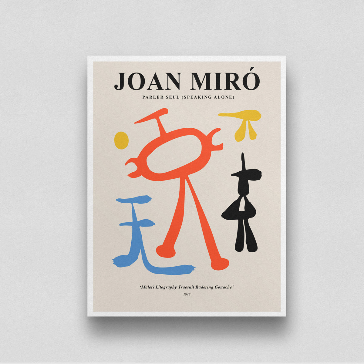 Joan Miro Speaking Alone Poster 3 : 4 Vertical New Premium Wall Art Canvas by MeriDeewar