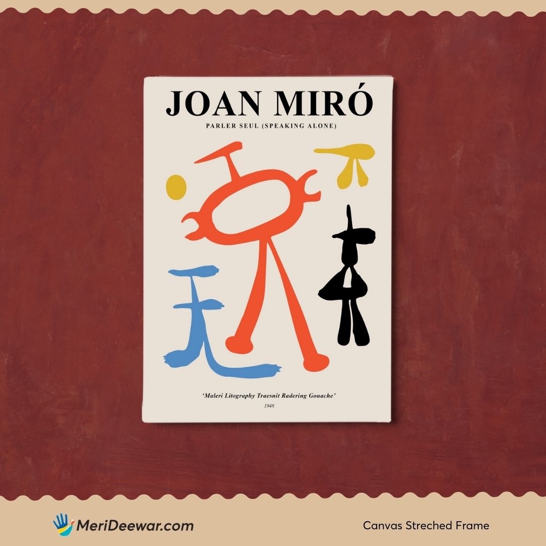 Joan Miro Speaking Alone Poster 3 : 4 Vertical New Premium Wall Art Canvas by MeriDeewar