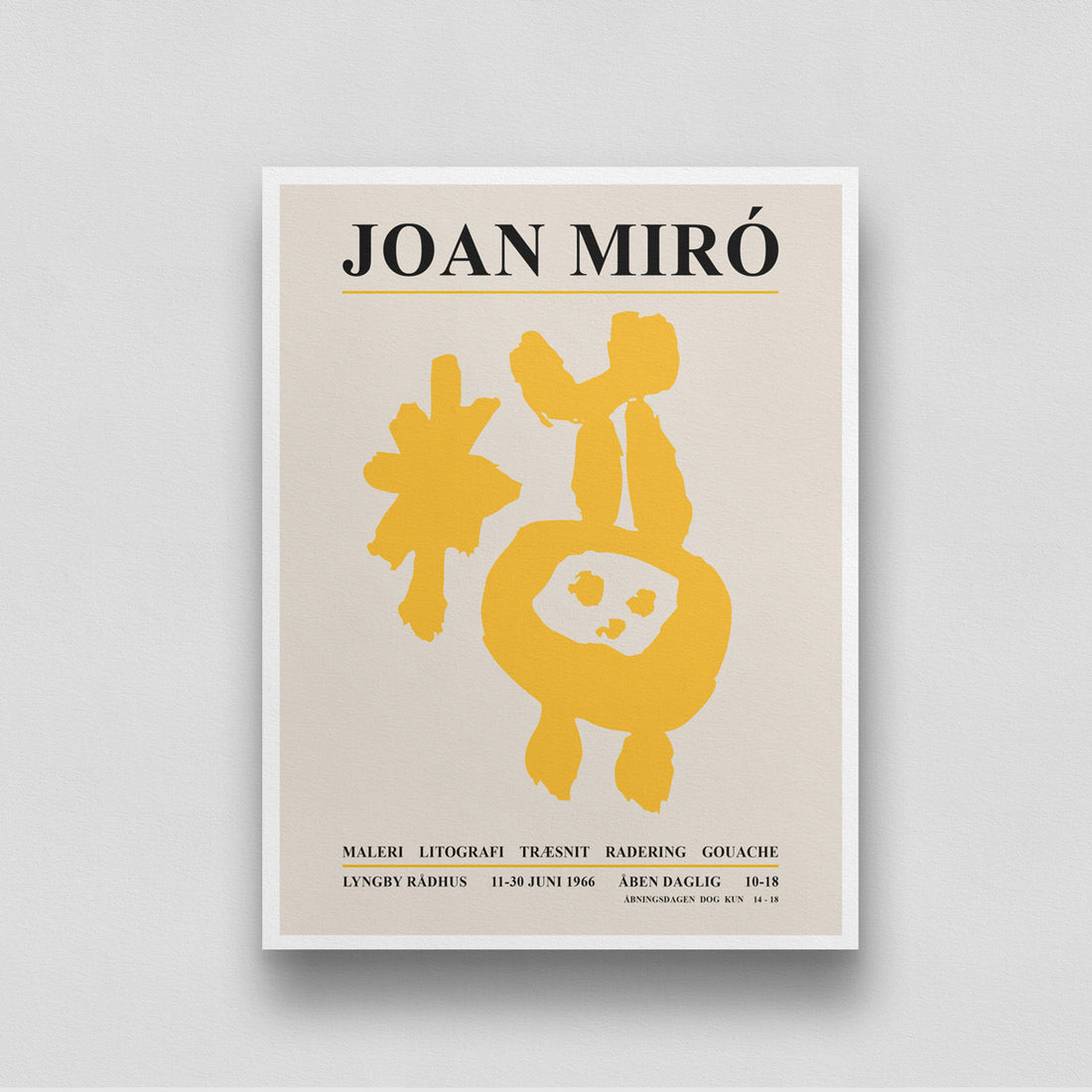 Joan Miro Yellow Poster 3 : 4 Vertical New Premium Wall Art Canvas by MeriDeewar