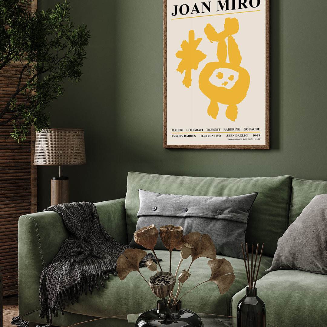Joan Miro Yellow Poster 3 : 4 Vertical New Premium Wall Art Canvas by MeriDeewar