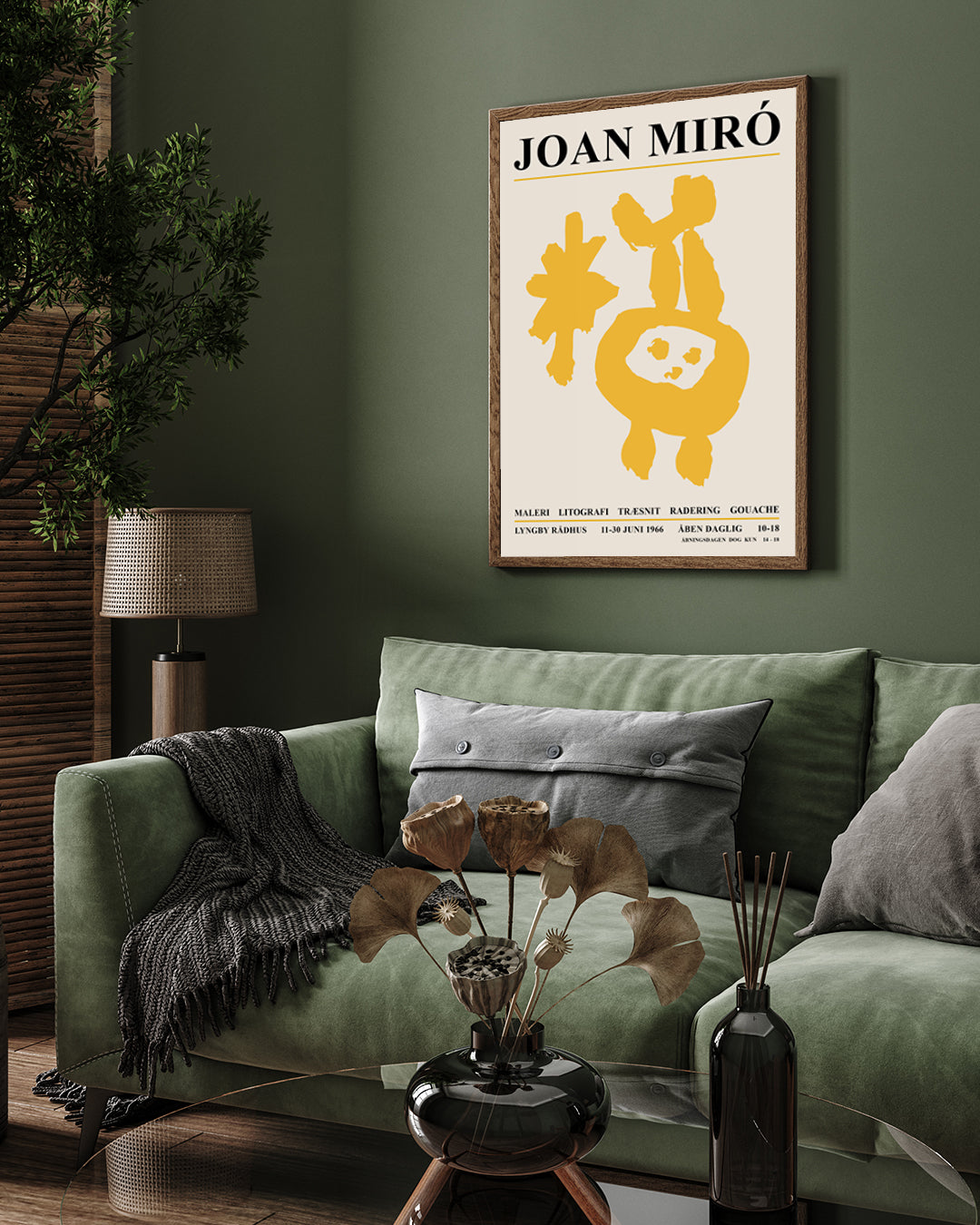 Joan Miro Yellow Poster 3 : 4 Vertical New Premium Wall Art Canvas by MeriDeewar