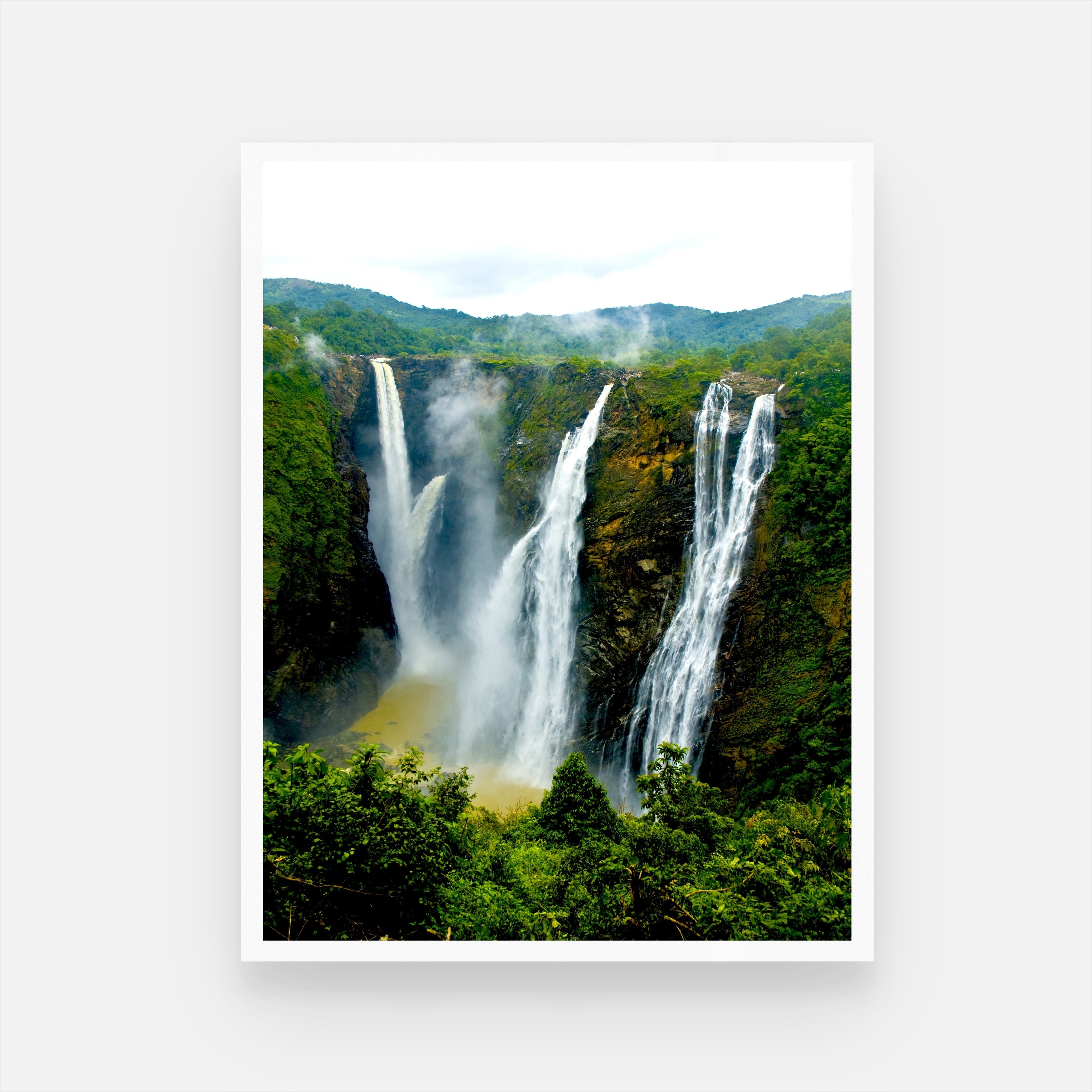Jog Falls Wall Art for Nature Lovers 3 : 4 Vertical New Premium Wall Art Canvas by MeriDeewar