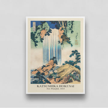Katsushika Hokusai Yoro Waterfall Poster 3 : 4 Vertical New Premium Wall Art Canvas by MeriDeewar
