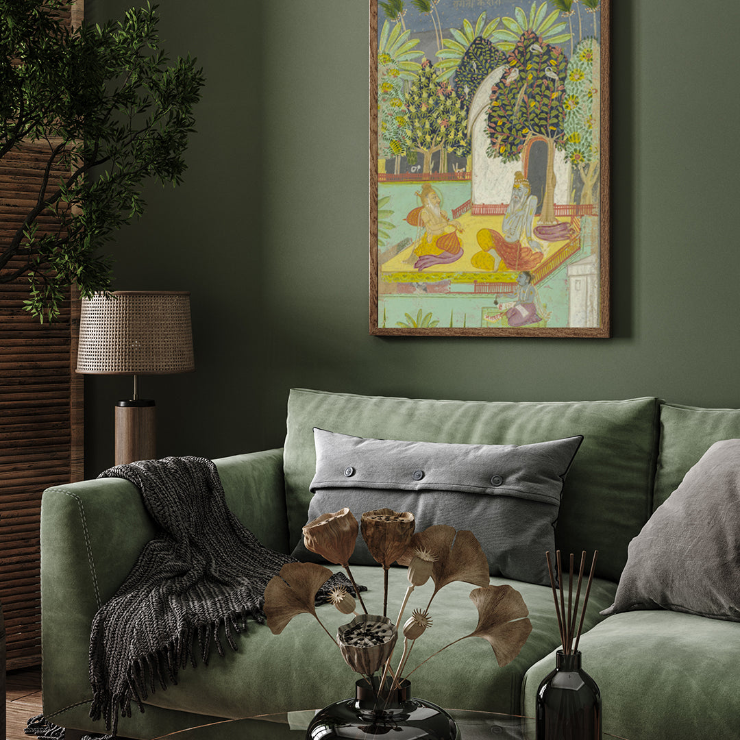 Kedar Ragini Painting 2 : 3 Vertical Premium Wall Art Canvas by MeriDeewar
