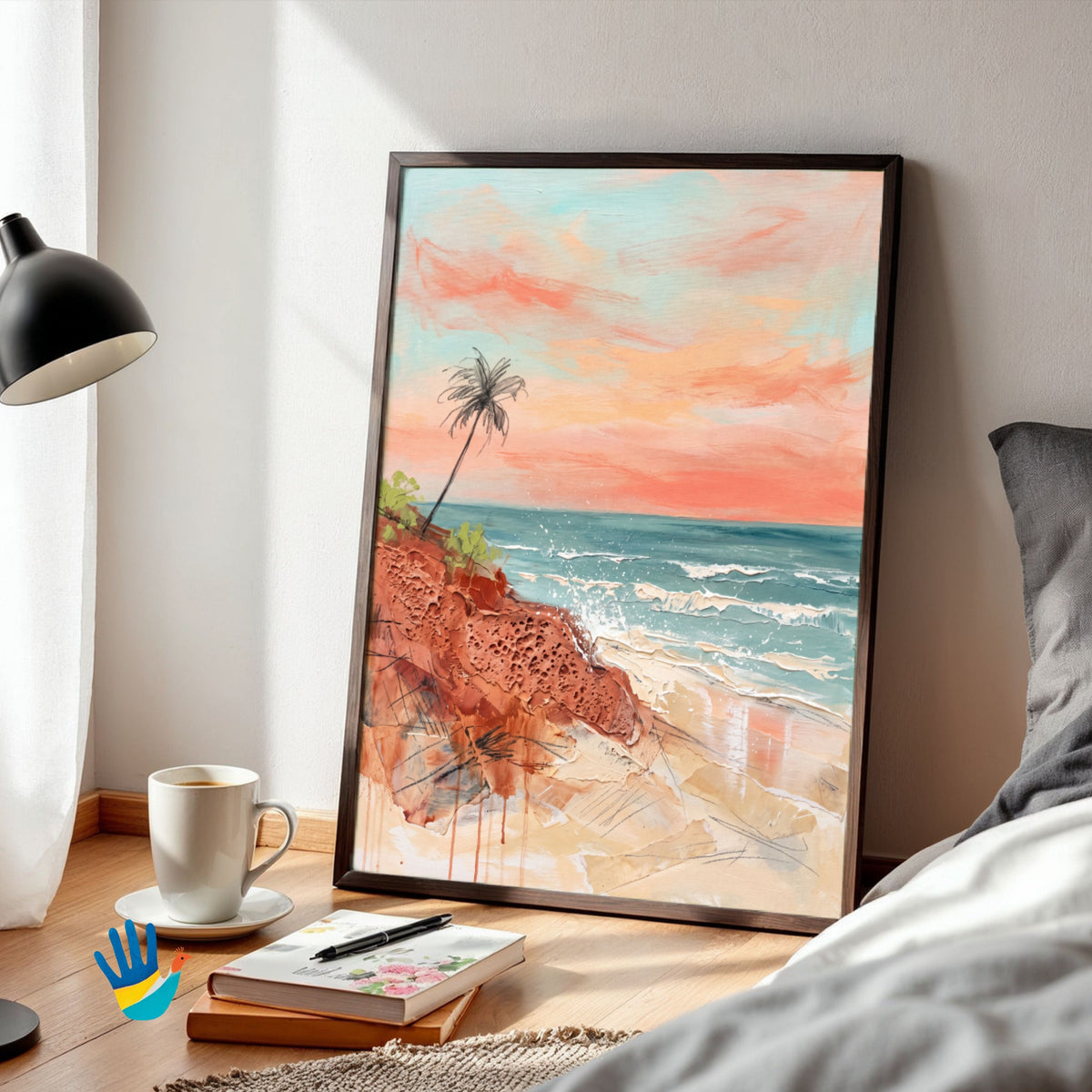 Konkan Shore | Goa Coastal Abstract Wall Art 3 : 4 Vertical Premium Wall Art Canvas by MeriDeewar