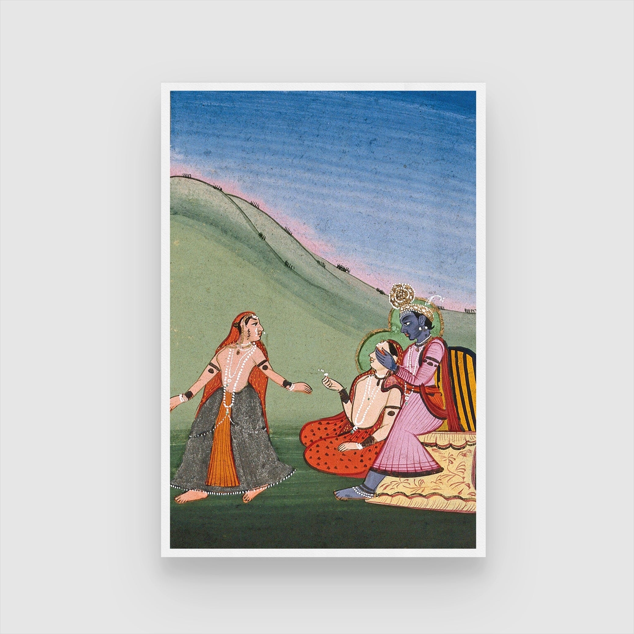 Krishna's Leela Masterpiece | Traditional Indian Art | MeriDeewar 2 : 3 Vertical Premium Wall Art Canvas by MeriDeewar