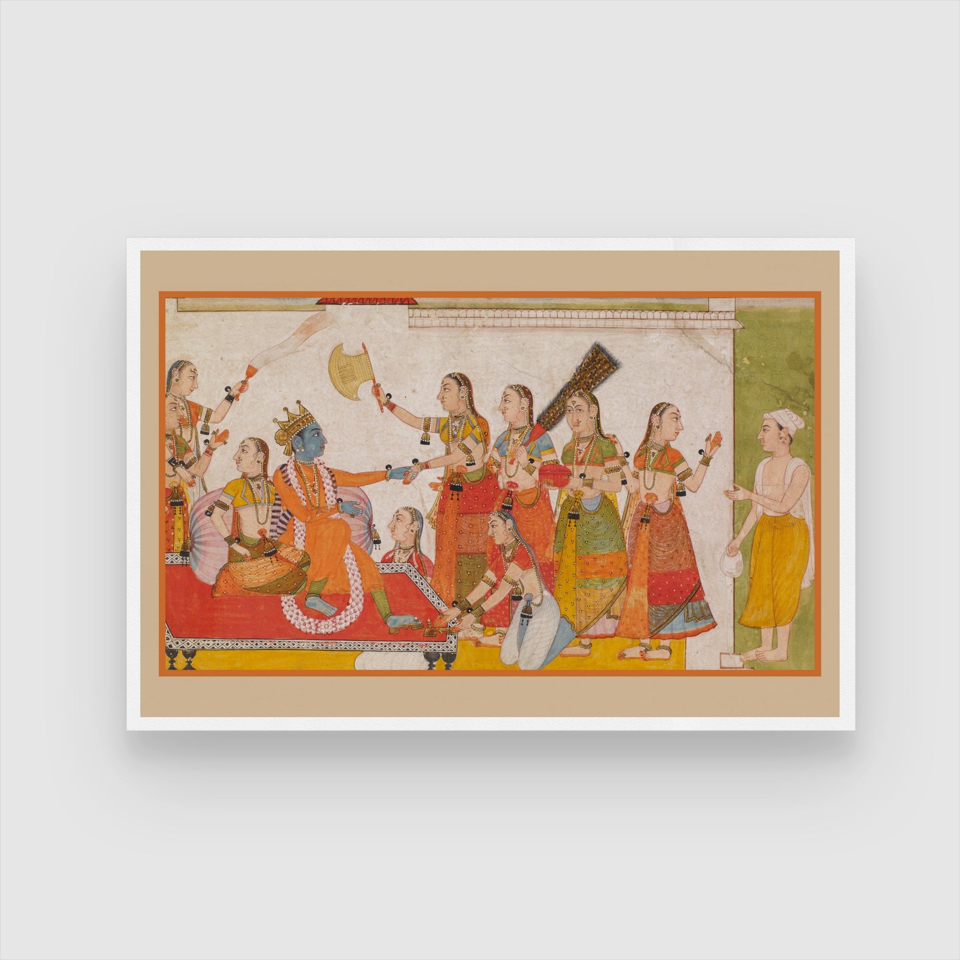 Krishna Welcoming Sudama 2 : 3 Horizontal Premium Wall Art Canvas by MeriDeewar