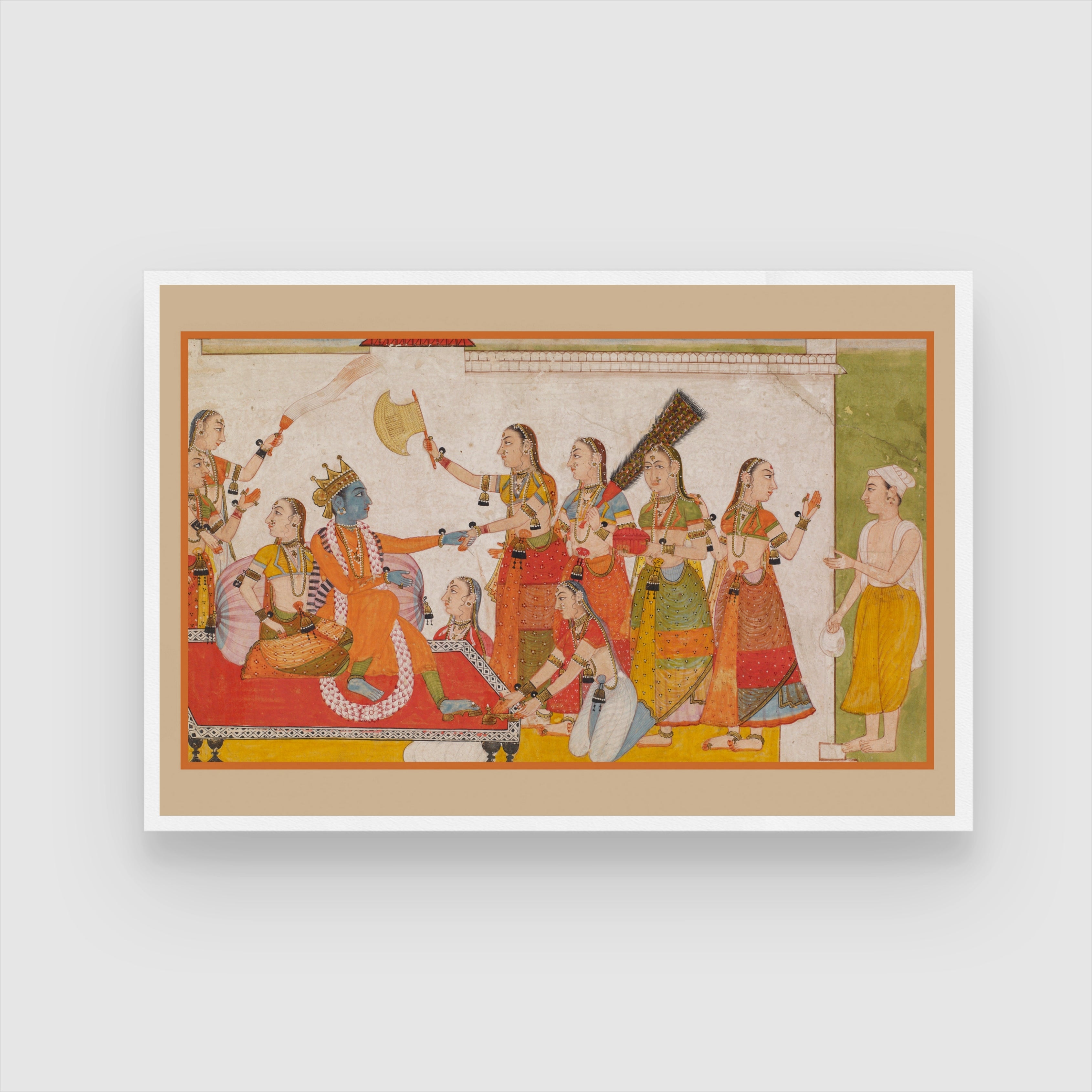 Krishna Welcoming Sudama 2 : 3 Horizontal Premium Wall Art Canvas by MeriDeewar