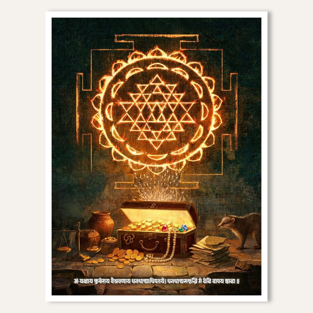 Kuber Yantra | Yantra Wall Art 3 : 4 Vertical Premium Wall Art Canvas by MeriDeewar