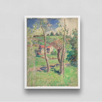 Landscape at Saint-Charles by Camille Pissarro 3 : 4 Vertical New Premium Wall Art Canvas by MeriDeewar