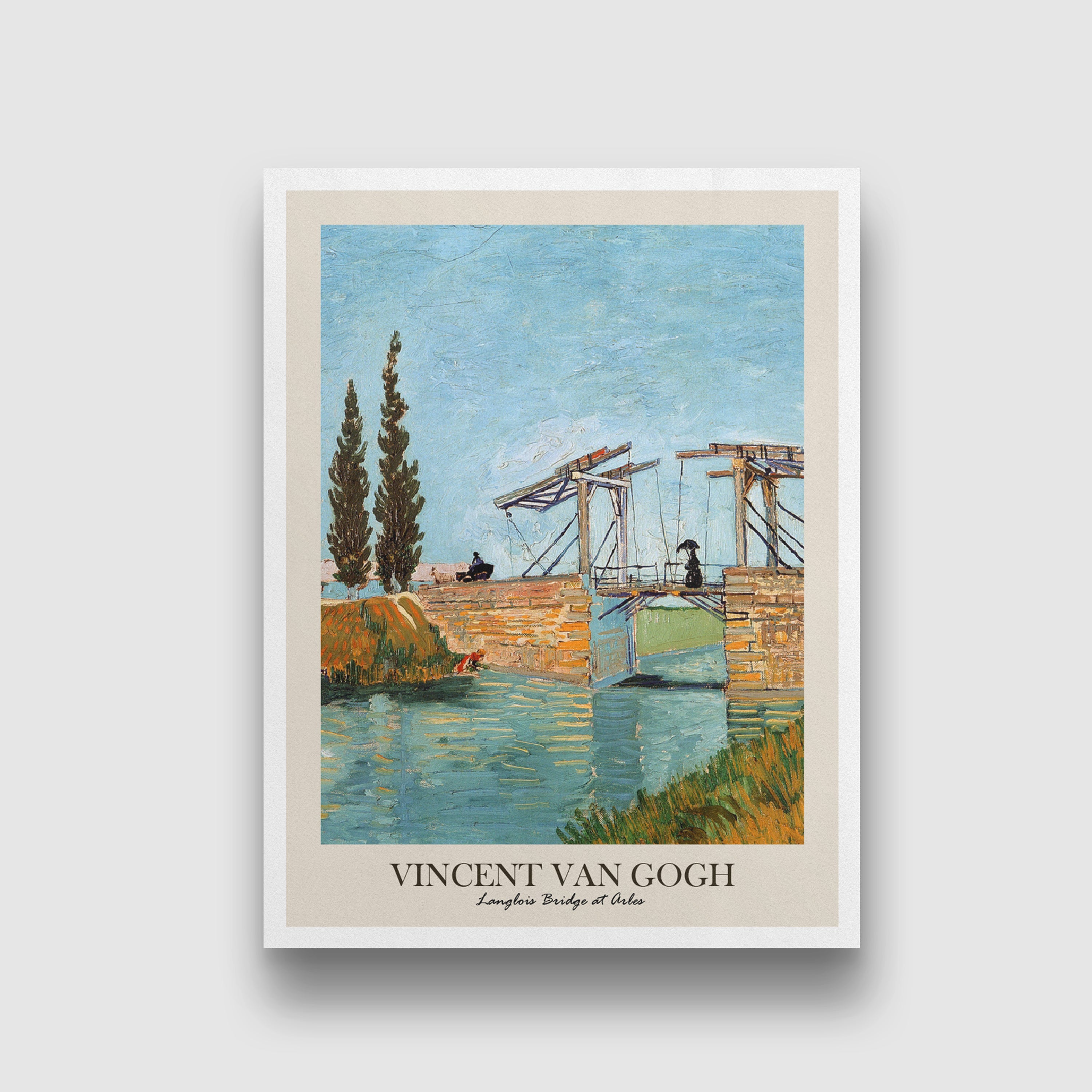 Langlois Bridge at Arles Painting by Vincent van Gogh 3 : 4 Vertical New Premium Wall Art Canvas by MeriDeewar