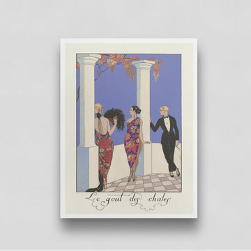 Le Gout Des Chales Poster by George Barbier 3 : 4 Vertical New Premium Wall Art Canvas by MeriDeewar