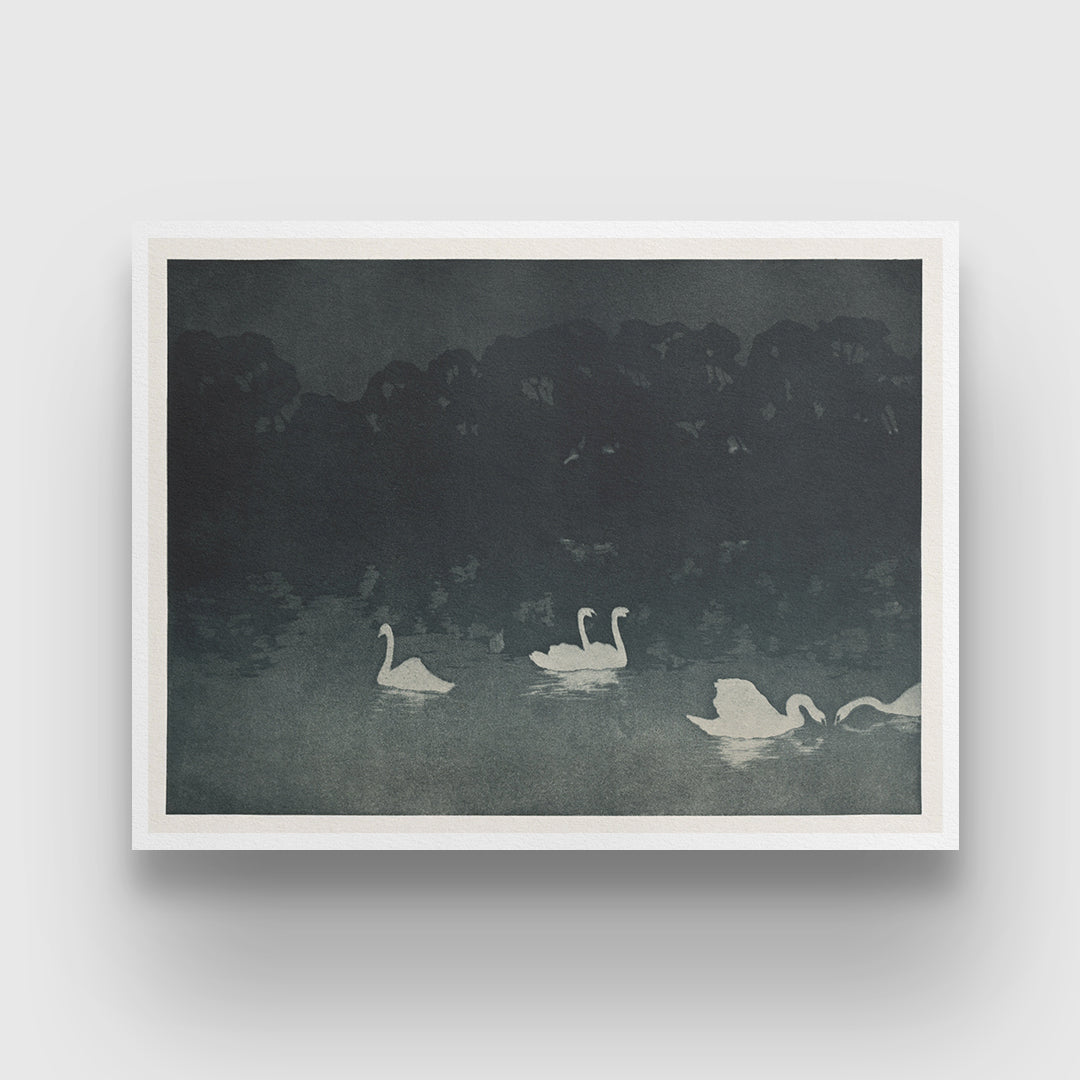 Les Cygnes Painting by Francis Jourdain 3 : 4 Horizontal New Premium Wall Art Canvas by MeriDeewar