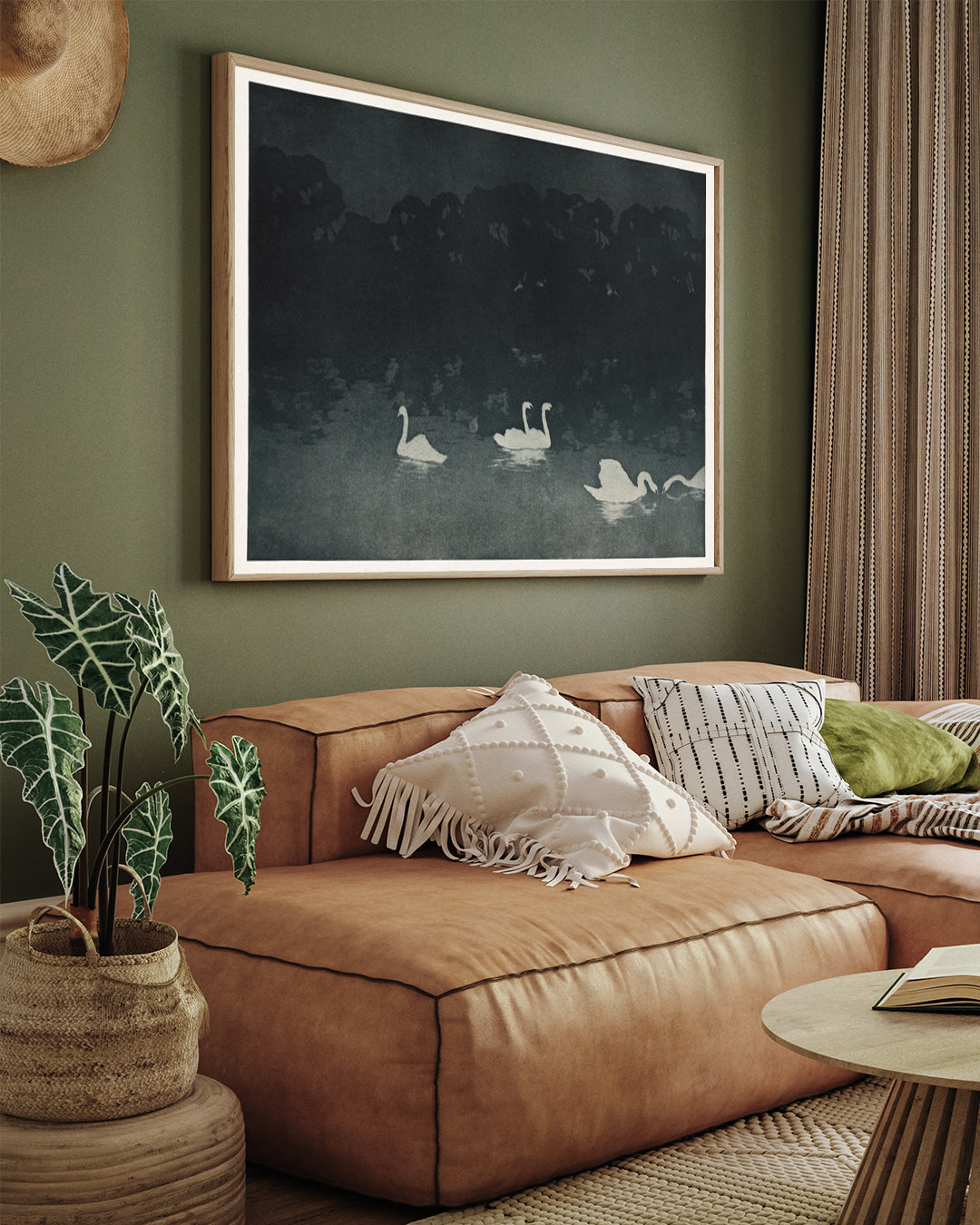 Les Cygnes Painting by Francis Jourdain 3 : 4 Horizontal New Premium Wall Art Canvas by MeriDeewar