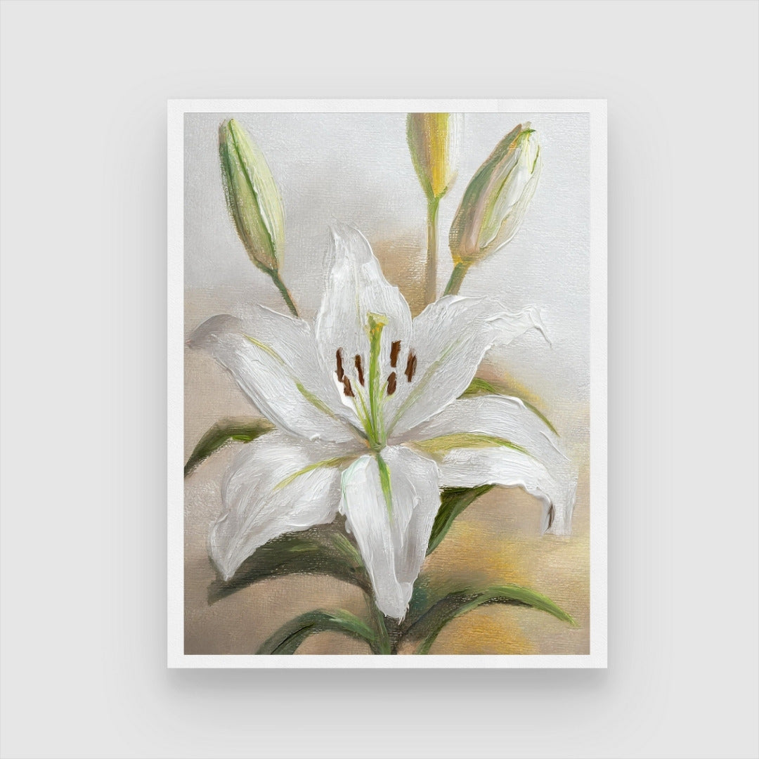 Lily Flower Abstract Canvas - Artistic Decor | MeriDeewar 3 : 4 Vertical New Premium Wall Art Canvas by MeriDeewar
