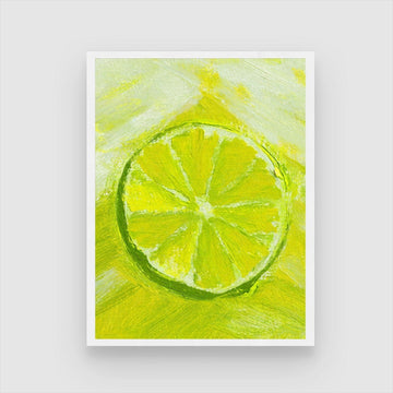 Lime Abstract Canvas - Modern Art for Your Walls | MeriDeewar 3 : 4 Vertical New Premium Wall Art Canvas by MeriDeewar