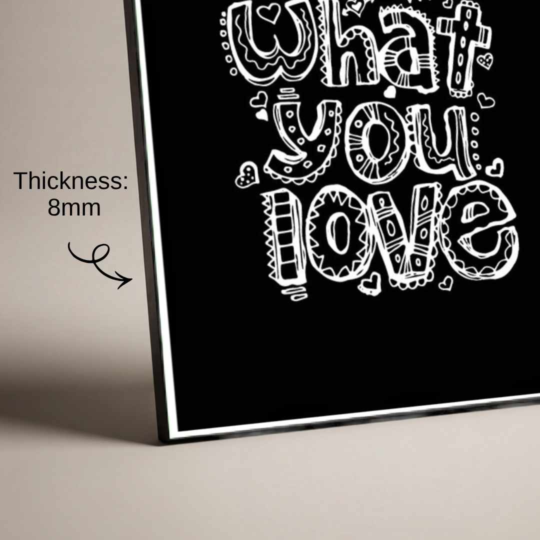 "Live What You Love" Doodle Quote Poster | Vertical Borderless Art Frame Poster Premium Wall Art Canvas by MeriDeewar