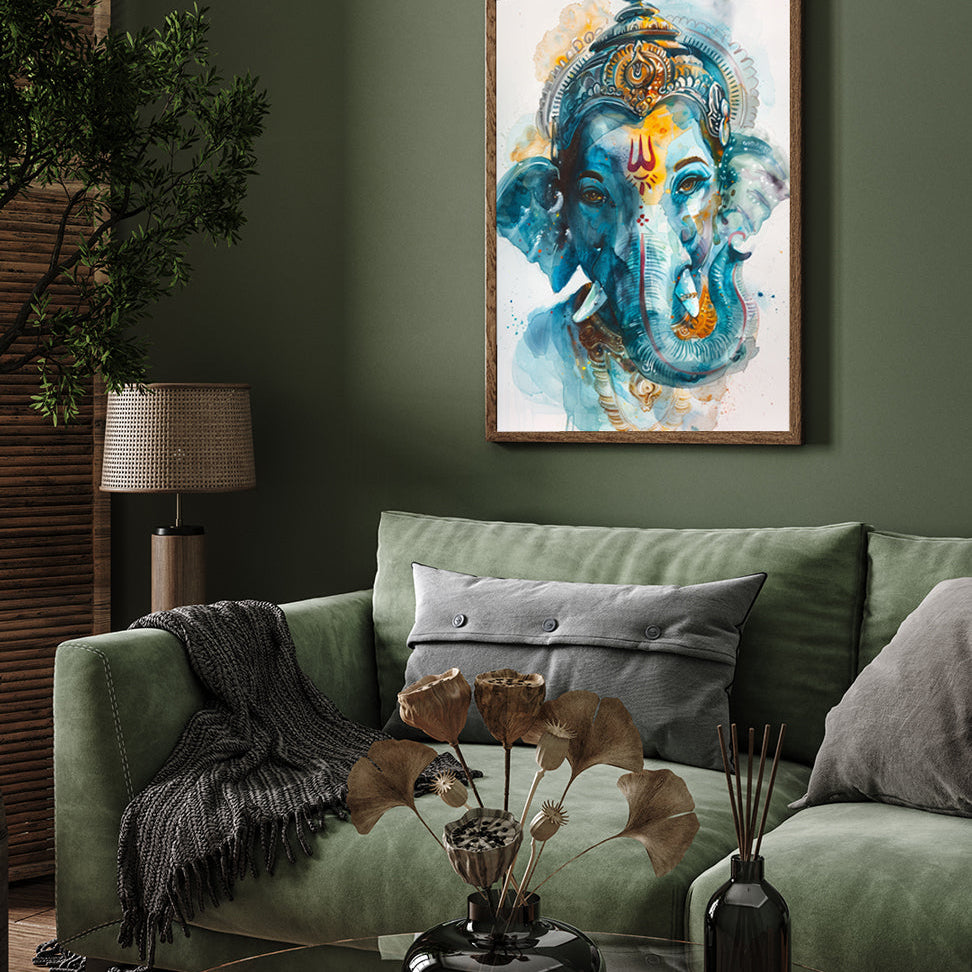 Lord Ganesh Ji Wall Painting Premium Wall Art Canvas by MeriDeewar
