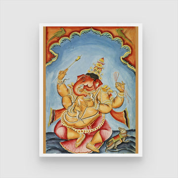 Lord Ganesha Masterpiece | Exclusive Wall Decor | MeriDeewar.com 3 : 4 Vertical New Premium Wall Art Canvas by MeriDeewar