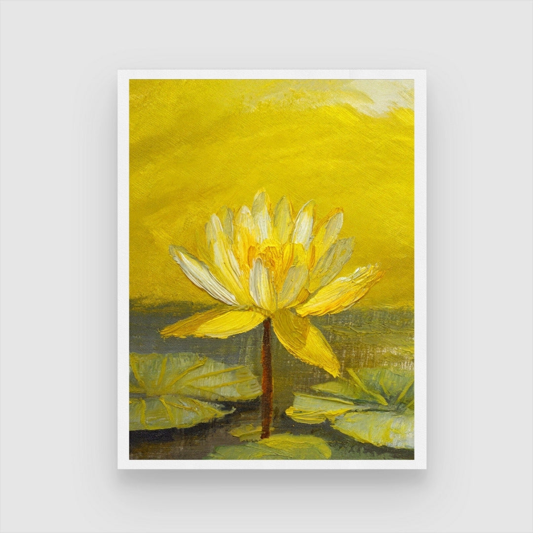 Lotus Flower Abstract Art - Elegant Wall Decor for Home 3 : 4 Vertical New Premium Wall Art Canvas by MeriDeewar
