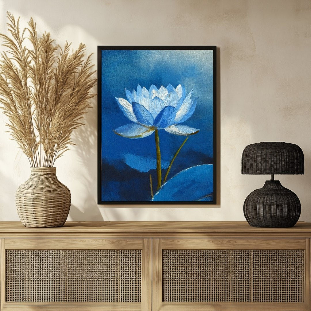 Lotus Flower Artistic Canvas - Abstract Masterpiece 3 : 4 Vertical New Premium Wall Art Canvas by MeriDeewar