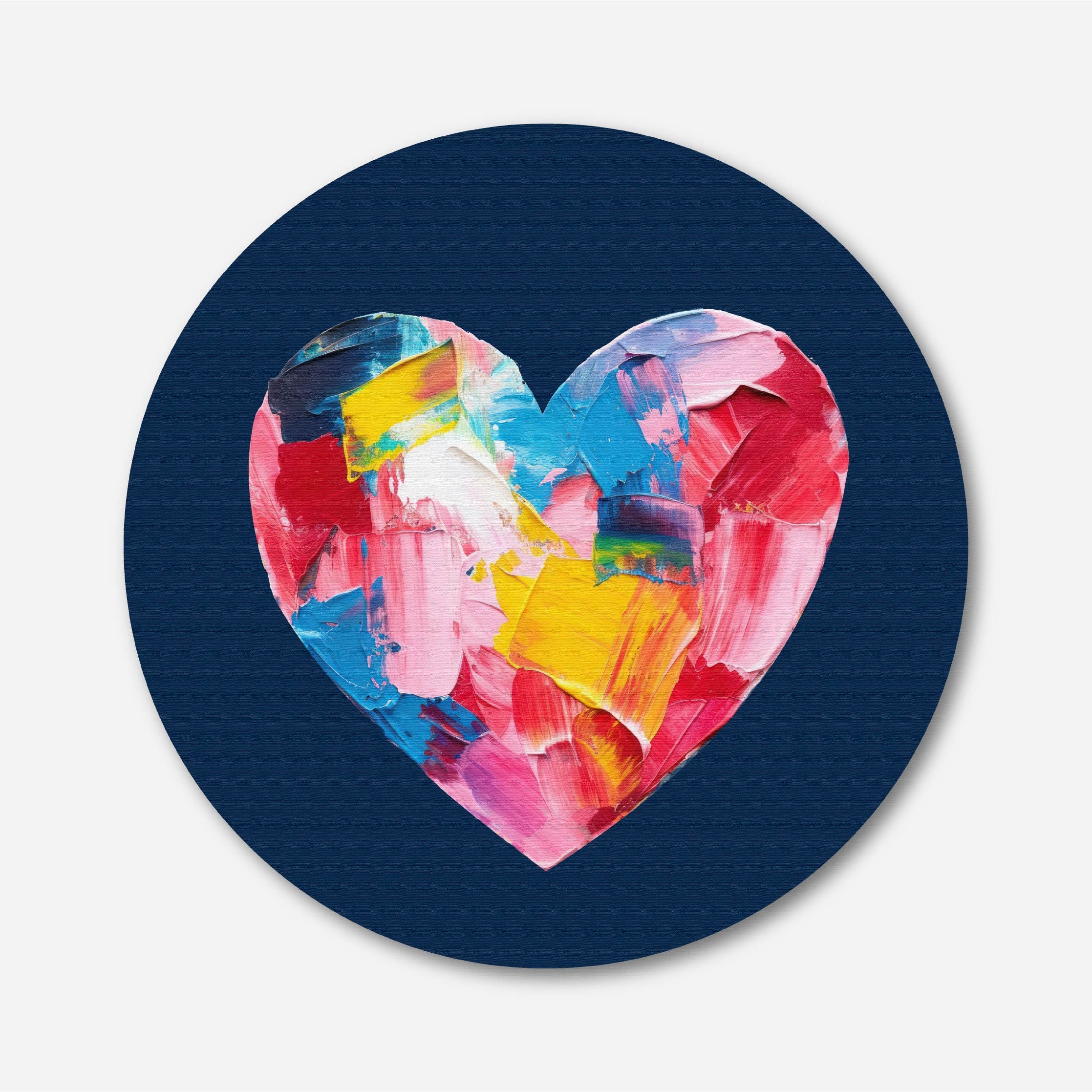 Love Happiness Circular Canvas Frame Circular Canvas Frame Premium Wall Art Canvas by MeriDeewar