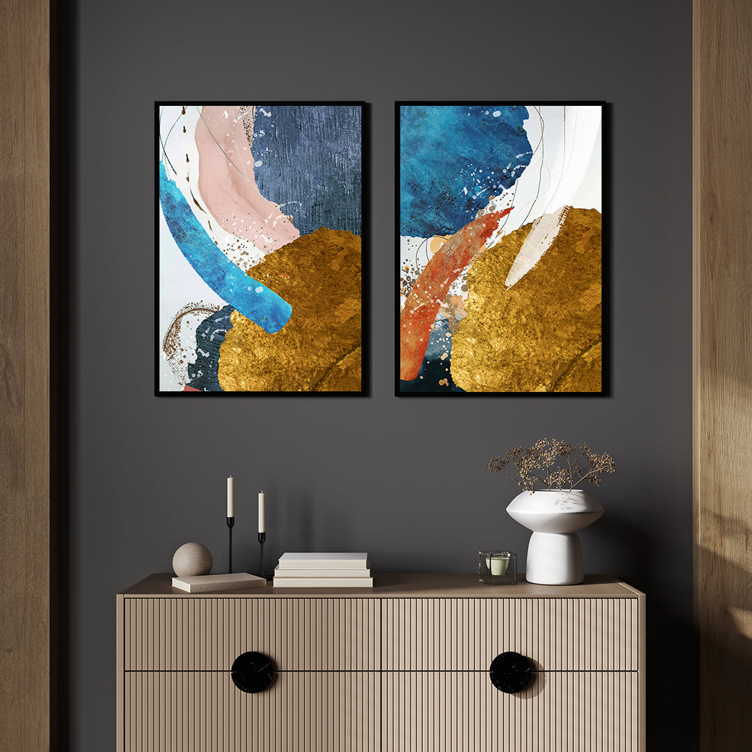 Luxury Gold Foil Abstract Wall Art Painting for Home Decor Walls Premium Wall Art Canvas by MeriDeewar