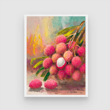 Lychee Abstract Art Canvas - Vibrant Modern Wall Decor 3 : 4 Vertical New Premium Wall Art Canvas by MeriDeewar