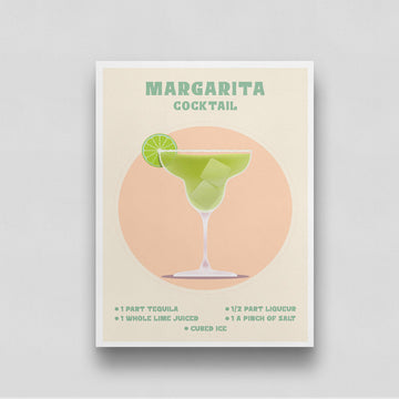 Margarita Cocktail Poster 3 : 4 Vertical New Premium Wall Art Canvas by MeriDeewar