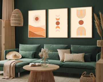 Mid Century Wall Art Boho Wall Walls Premium Wall Art Canvas by MeriDeewar