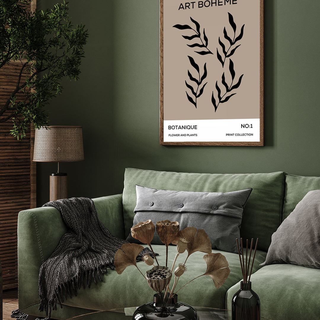 Modern Boho Abstract Matisse Picasso Leaves Wall Art 3 : 4 Vertical New Premium Wall Art Canvas by MeriDeewar