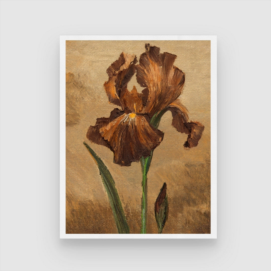 Modern Iris Flower Abstract Art for Elegant Home Interiors 3 : 4 Vertical New Premium Wall Art Canvas by MeriDeewar