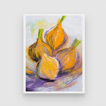 Modern Shallot Abstract Art Painting - Elevate Your Space 3 : 4 Vertical New Premium Wall Art Canvas by MeriDeewar
