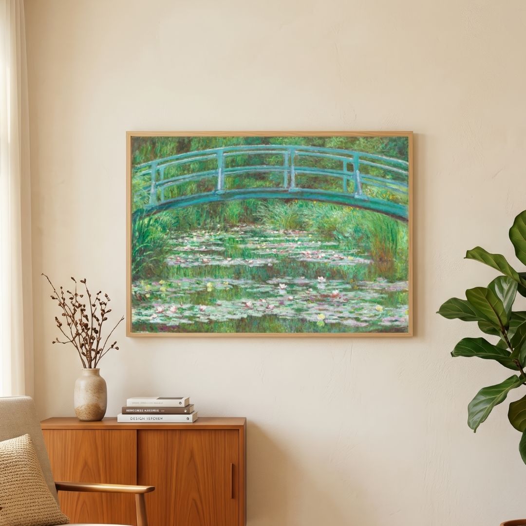 Monet Water Lilies Painting for Living Room | Calming Nature Wall Art | Giclée Print 4 : 3 Horizontal Premium Wall Art Canvas by MeriDeewar