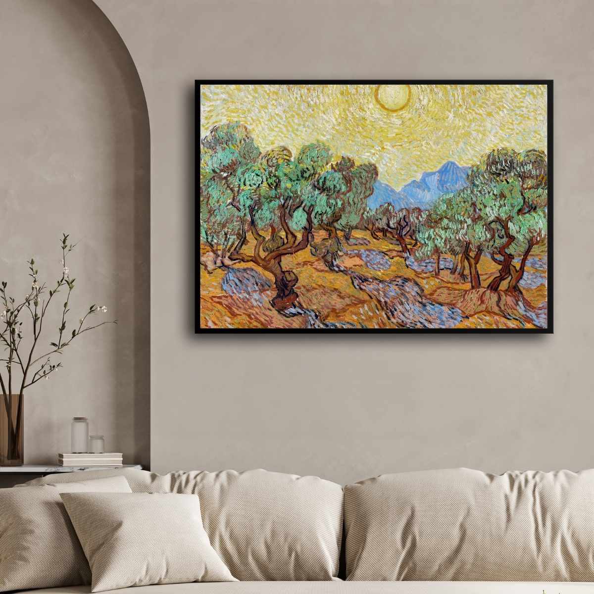Olive Trees Scenery Painting for Living Room | Van Gogh Nature Wall Art | MeriDeewar 4 : 3 Horizontal Premium Wall Art Canvas by MeriDeewar