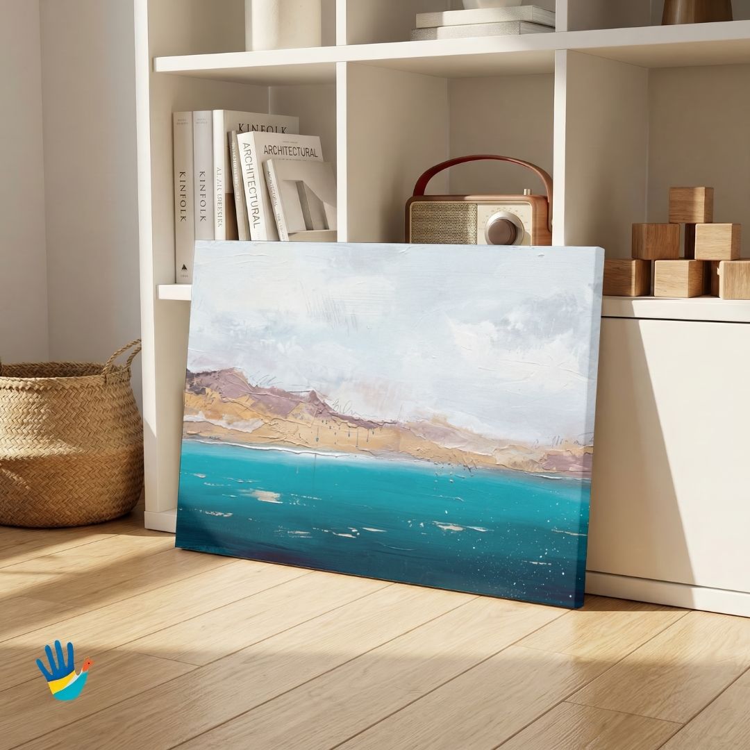 Pangong Blue | Abstract Ladakh Lake Wall Art 3 : 2 Horizontal Premium Wall Art Canvas by MeriDeewar