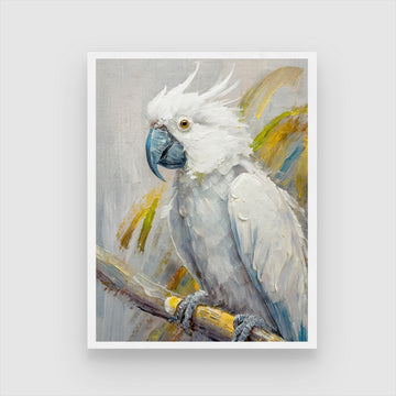 Parrot Bird Art - Abstract Painting for Modern Interiors 3 : 4 Vertical New Premium Wall Art Canvas by MeriDeewar