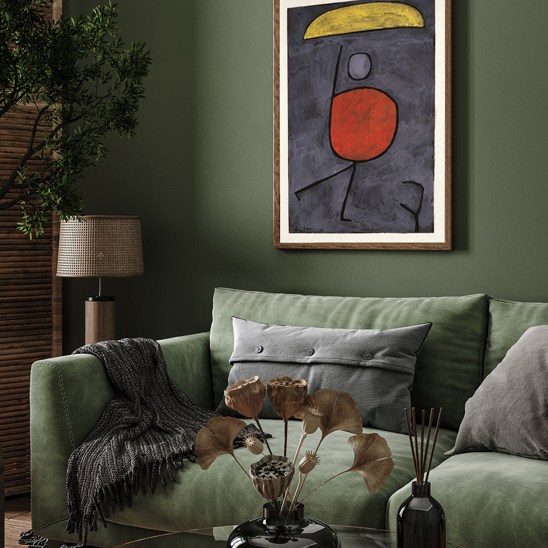 Paul Klee With an Umbrella Painting 3 : 4 Vertical New Premium Wall Art Canvas by MeriDeewar