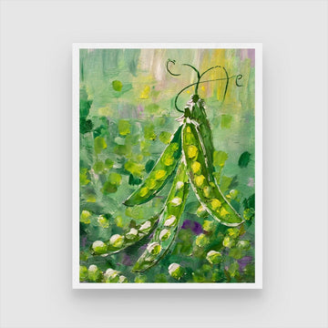 Pea Abstract Art Painting - Perfect for Living Room 3 : 4 Vertical New Premium Wall Art Canvas by MeriDeewar