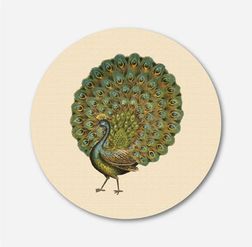 Peacock Painting Circular Canvas Frame Circular Canvas Frame Premium Wall Art Canvas by MeriDeewar