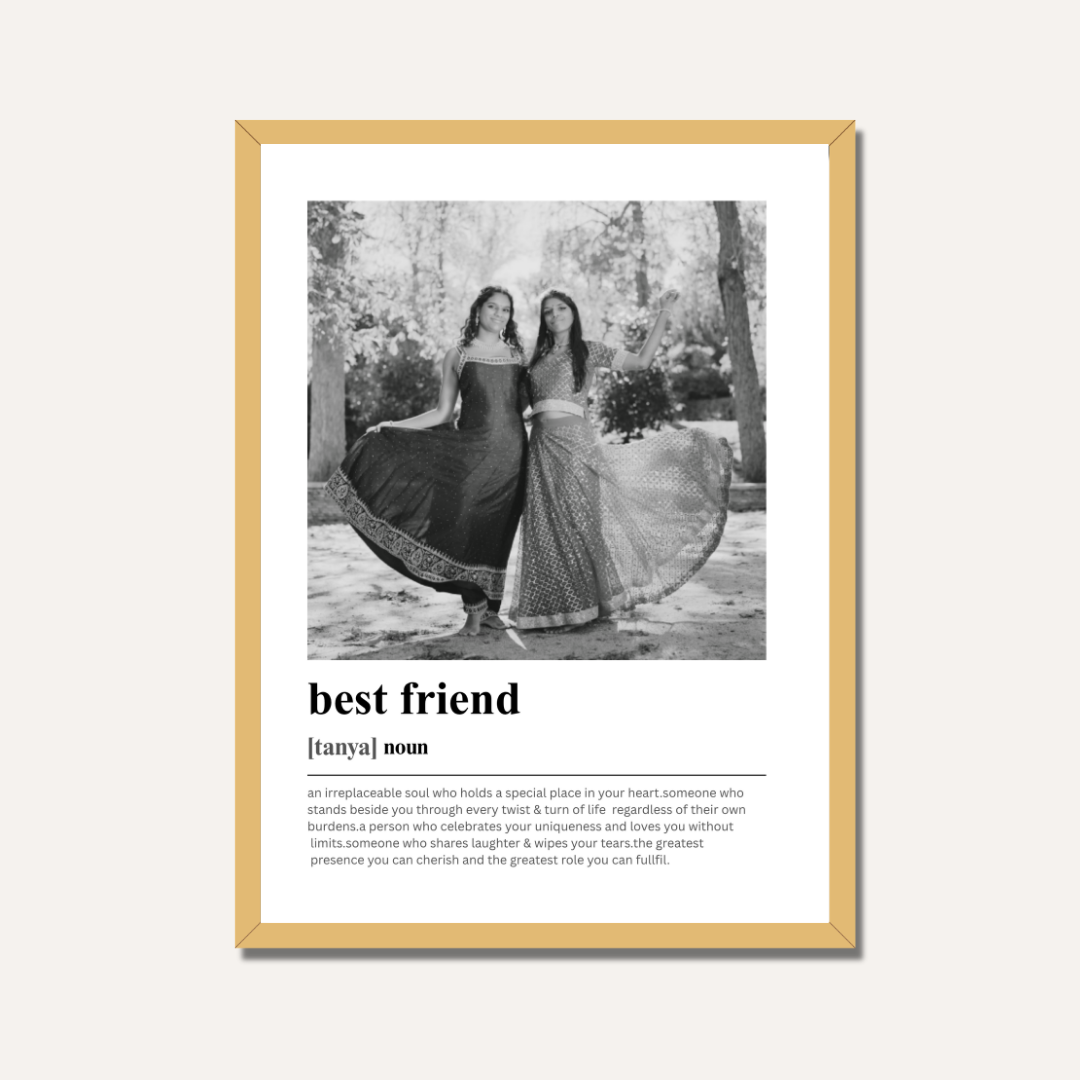 Personalized Best Friend Dictionary Definition Photo Frame | Custom Friendship Art custom Premium Wall Art Canvas by MeriDeewar