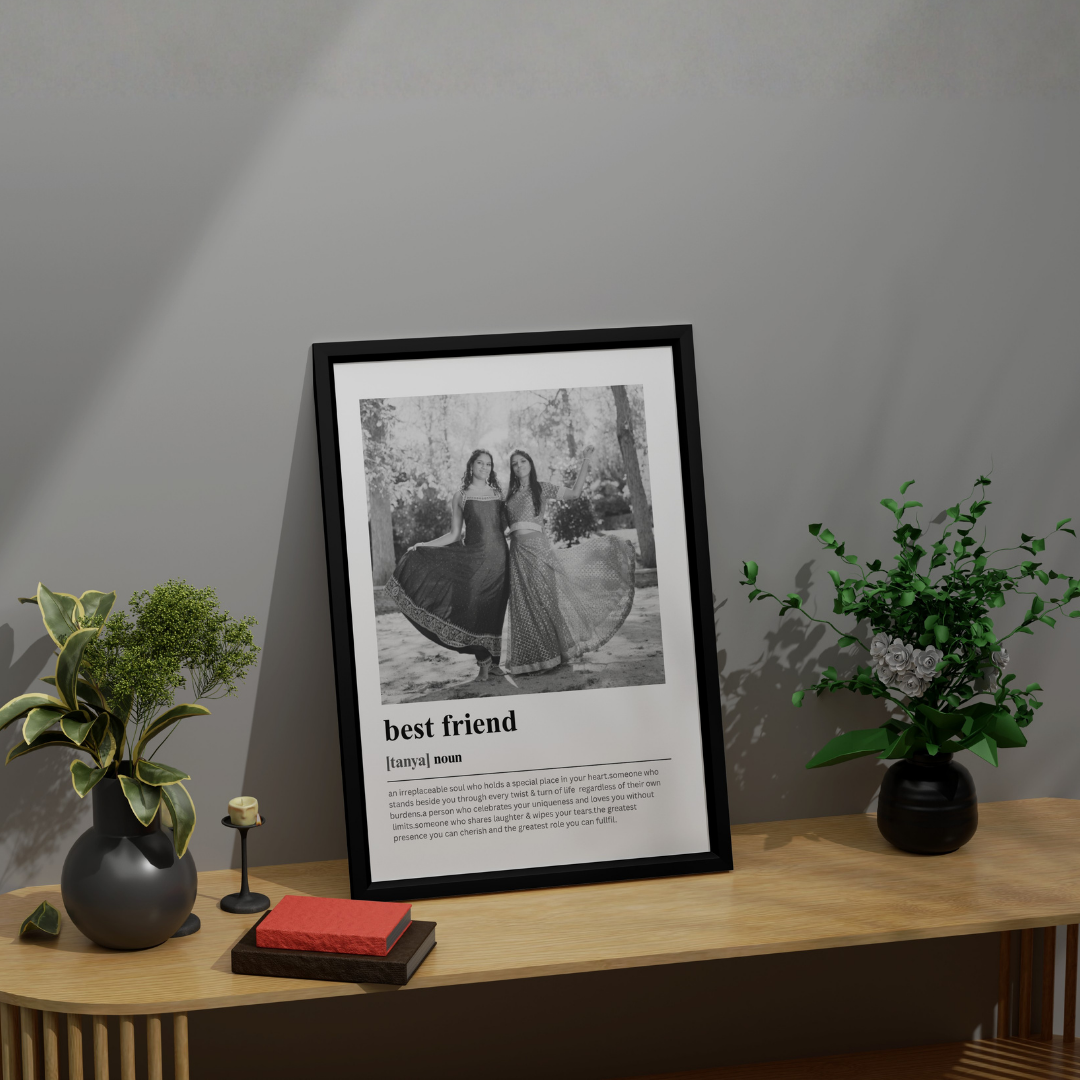 Personalized Best Friend Dictionary Definition Photo Frame | Custom Friendship Art custom Premium Wall Art Canvas by MeriDeewar