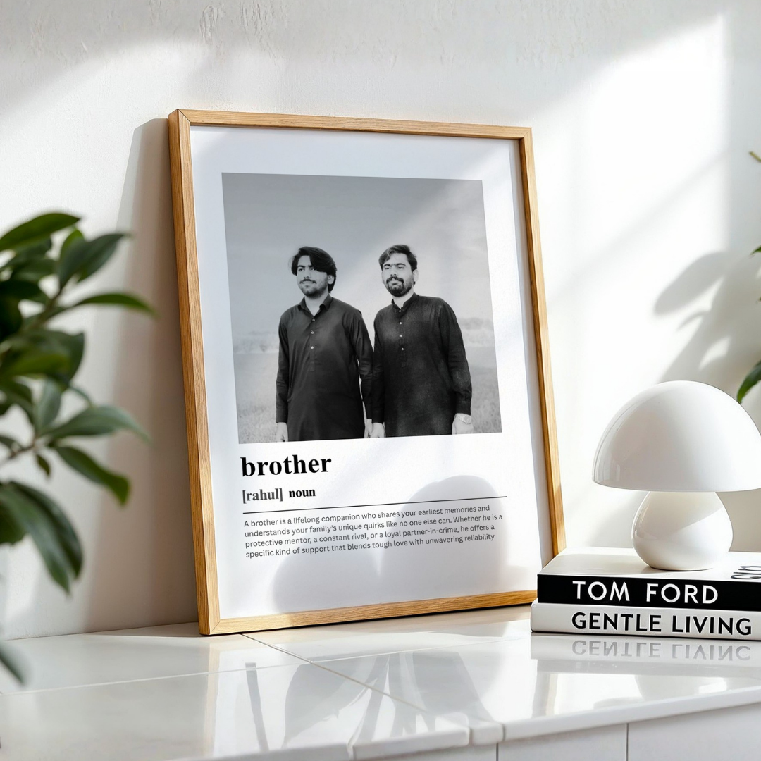 Personalized Brother Dictionary Definition Photo Frame | Custom Sibling Art custom Premium Wall Art Canvas by MeriDeewar
