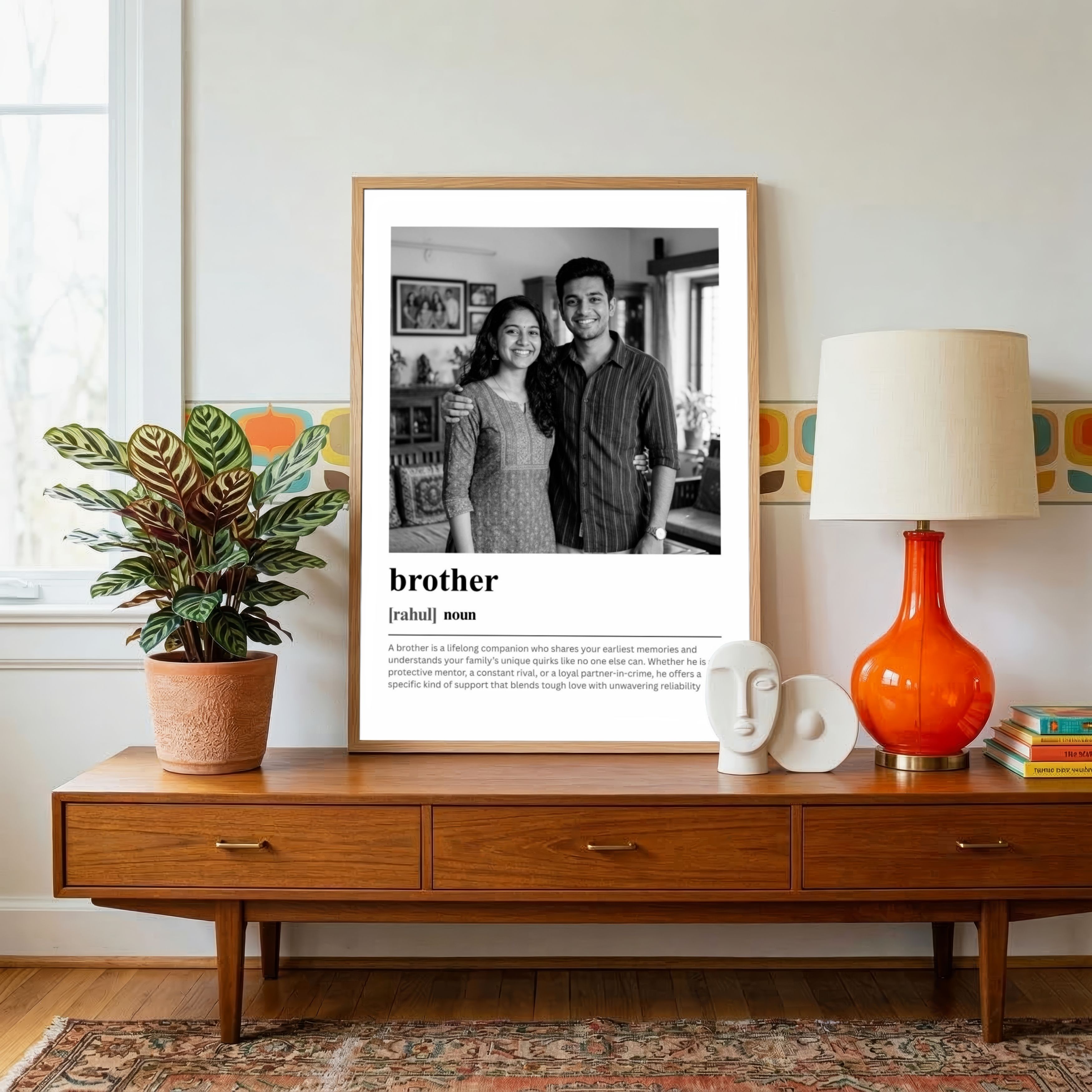 Personalized Brother Dictionary Definition Photo Frame | Custom Sibling Art custom Premium Wall Art Canvas by MeriDeewar