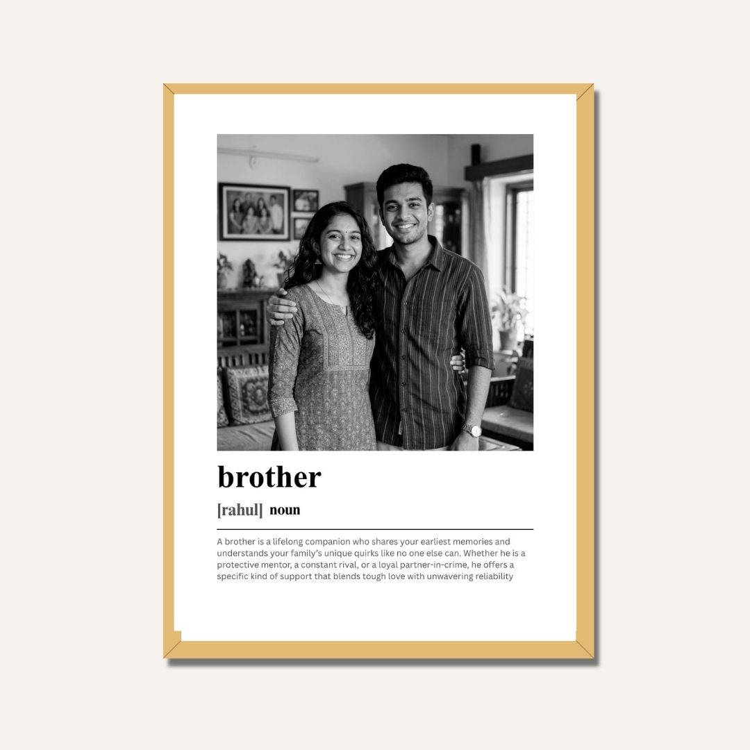 Personalized Brother Dictionary Definition Photo Frame | Custom Sibling Art custom Premium Wall Art Canvas by MeriDeewar