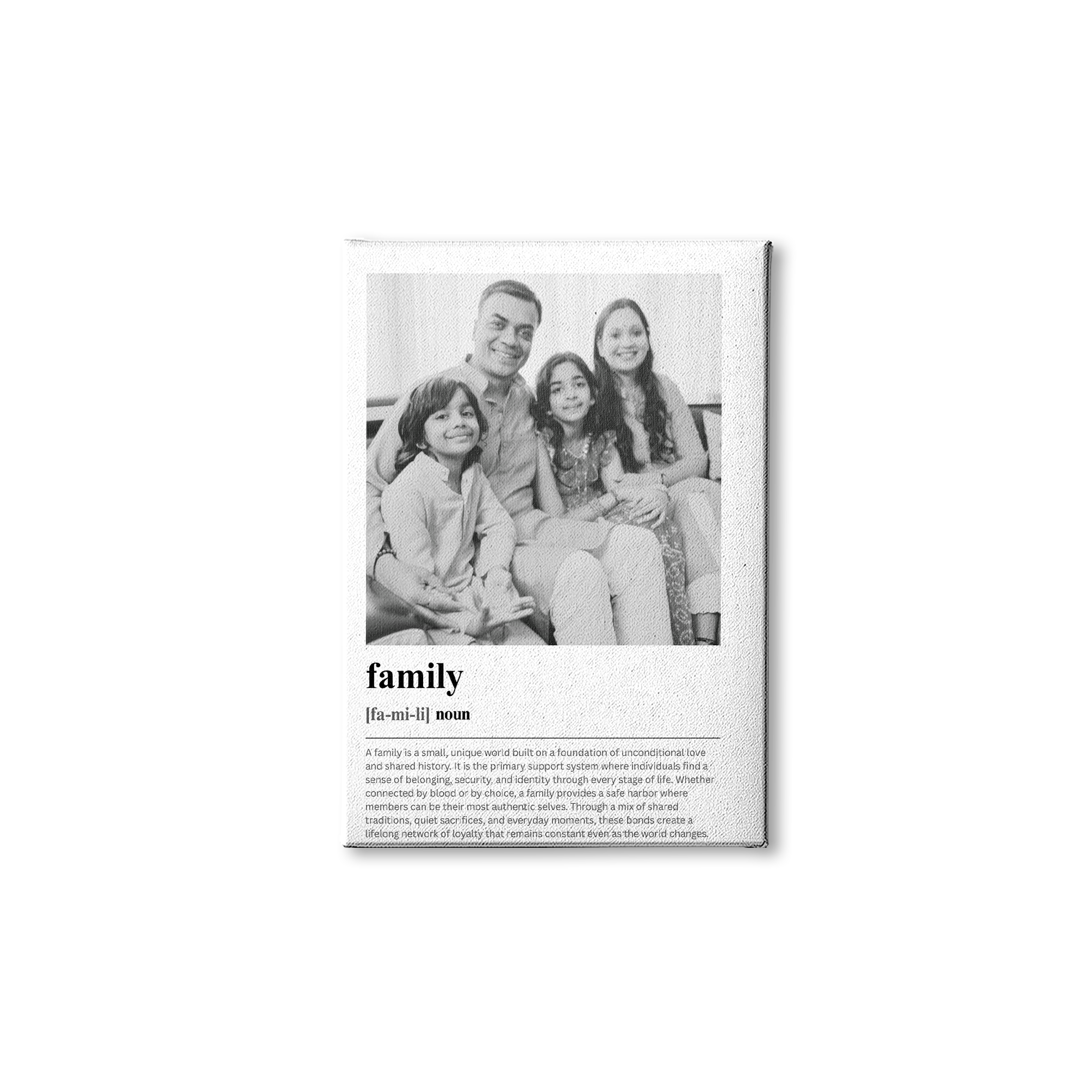 Personalized Family Dictionary Definition Photo Frame | Custom Meaning Wall Art custom Premium Wall Art Canvas by MeriDeewar