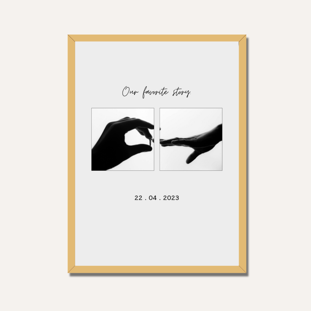 Personalized "Our Favorite Story" Split-Photo Frame | Custom Engagement & Wedding Art custom Premium Wall Art Canvas by MeriDeewar