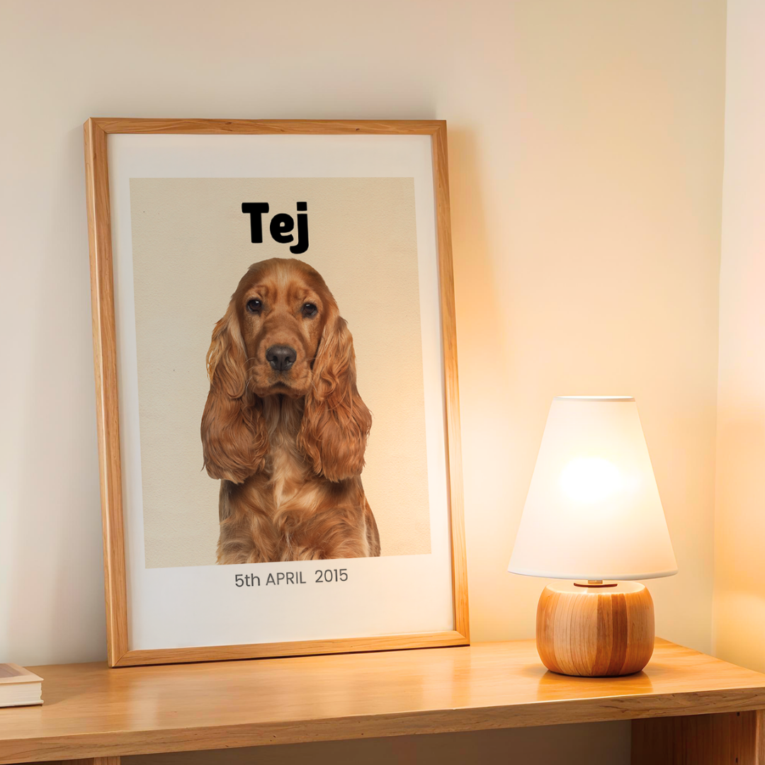 Personalized Pet Portrait Photo Frame | Custom Minimalist Pet Art custom Premium Wall Art Canvas by MeriDeewar