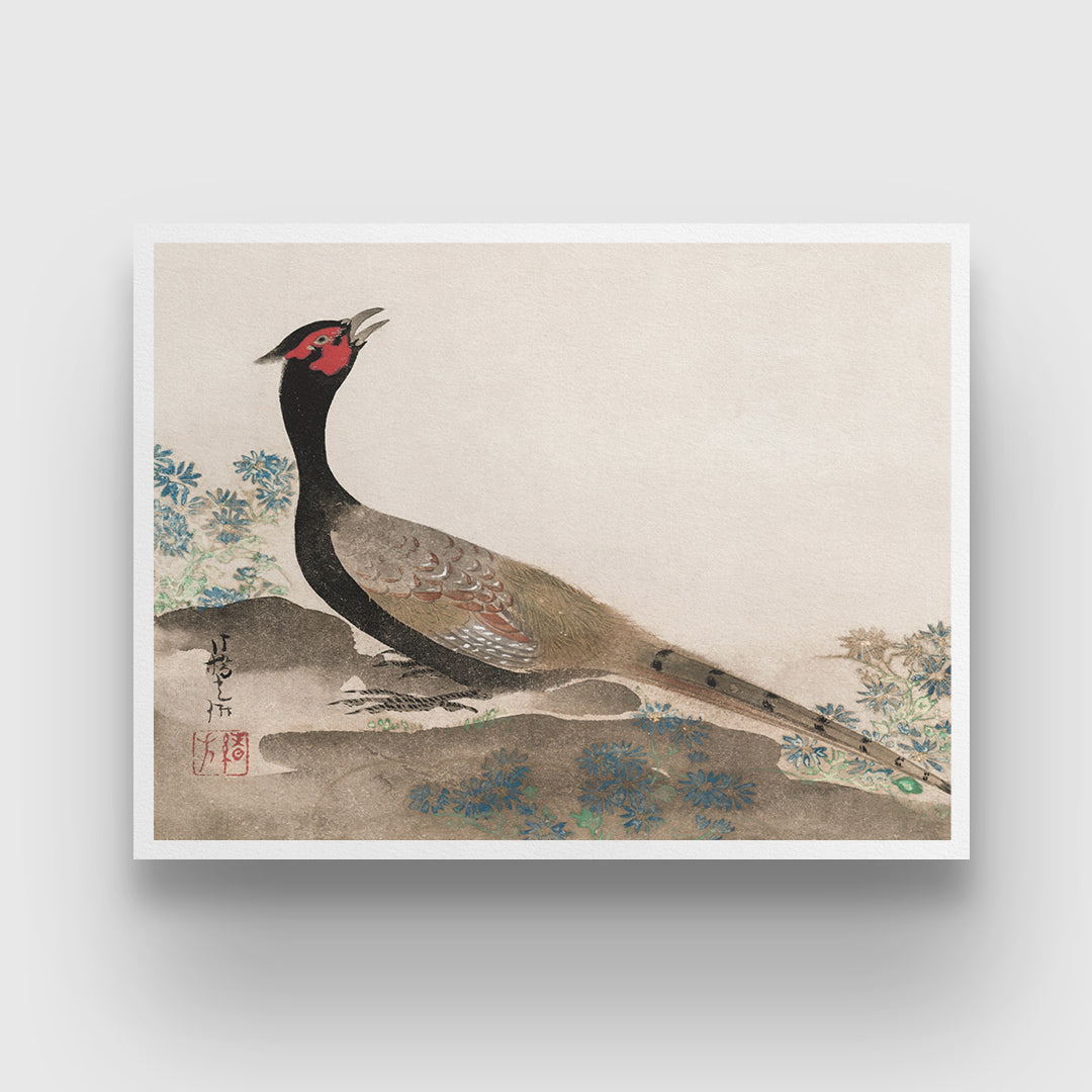 Pheasant by Ogata Korin 3 : 4 Horizontal New Premium Wall Art Canvas by MeriDeewar